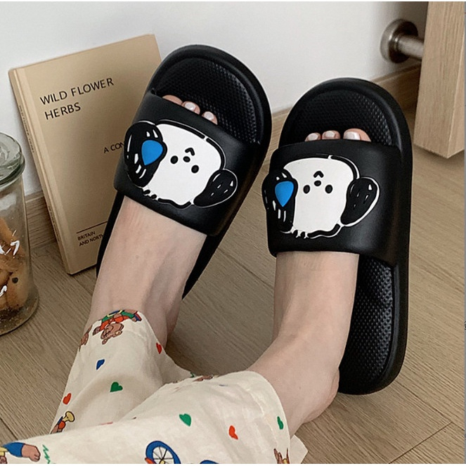 Dép nữ quai ngang họa tiết cún cute  IPOMOEA cao cấp - Dép bánh mì siêu nhẹ