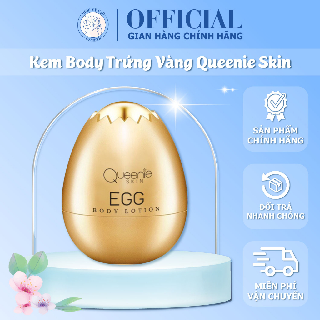 Kem Body Trứng Vàng Queenie Skin Giúp Da Trắng Sáng, Cấp Ẩm Tốt Cho Da, Ngăn Ngừa Lão Hóa, Se Khít Lỗ Chân Lông | BigBuy360 - bigbuy360.vn