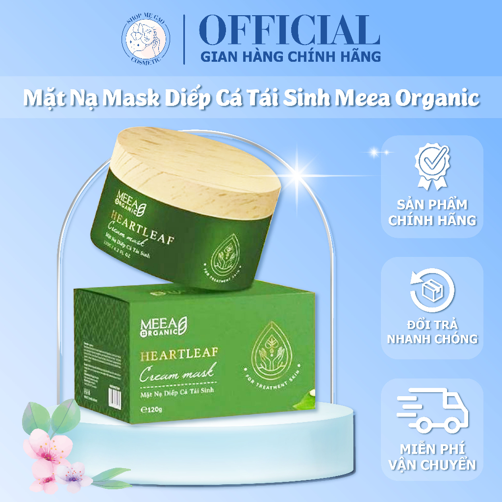 Tặng Cọ] Mặt Nạ Mask Diếp Cá Tái Sinh Meea Organic Giup Da Mềm Mịn, Trắng Sáng, Giảm Thâm, Làm Mờ Thâm Nám