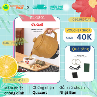 Ấm sắc thuốc gali mã sp gl-1802 dung tích 3.3l công suất chuẩn 450w sắc 3 chén còn 1 chén hàng nhập khẩu bảo hành 12t