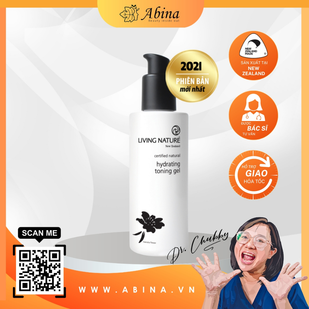 Toner cấp ẩm Living Nature Hydrating Toning Gel cho da dầu mụn – Chai 120ml - Dr Chubby