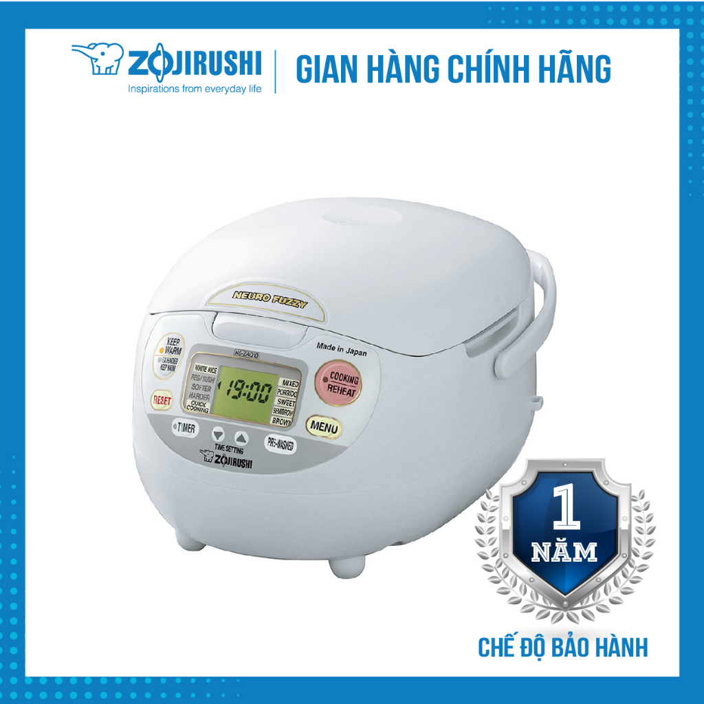 Nồi cơm điện tử Nhật Bản Zojirushi NS-ZAQ10-WZ, sản xuất tại Nhật, bảo hành 1 năm chính hãng
