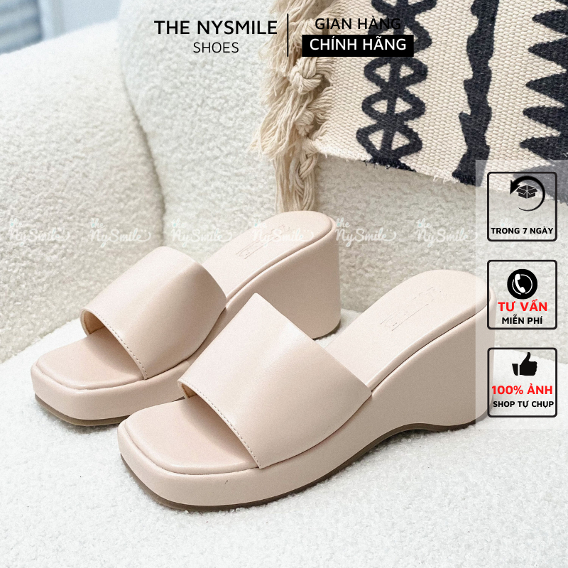 Dép xuồng nữ 7 phân quai ngang to, dép bánh mì - The NySmile - NOKA