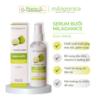 Tinh dầu bưởi milaganics hỗ trợ mọc tóc, serum xịt bưởi ngăn rụng tóc