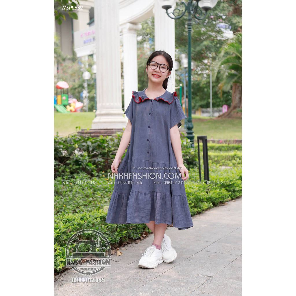 VÁY TẦNG CỔ SEN BÈO - MSP 2532