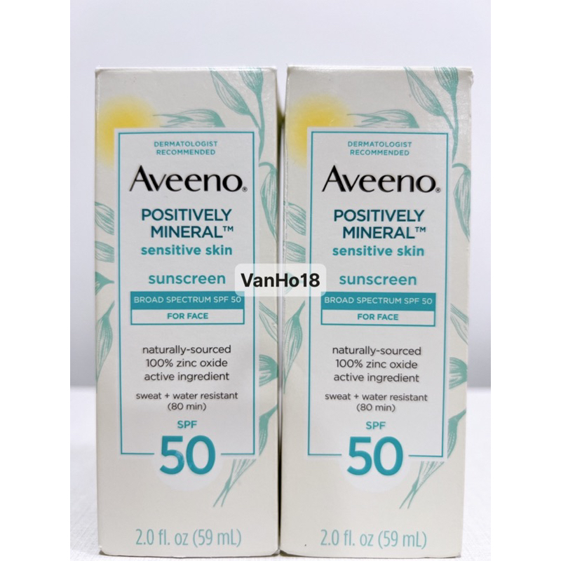 Kem chống nắng dành cho da nhạy cảm Aveeno Positively Mineral Sensitive Skin Sunscreen SPF50