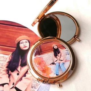 Gương mini ảnh theo yêu cầu gương trang điểm mini thủ công Epoxy Resin Lilande hoa thật