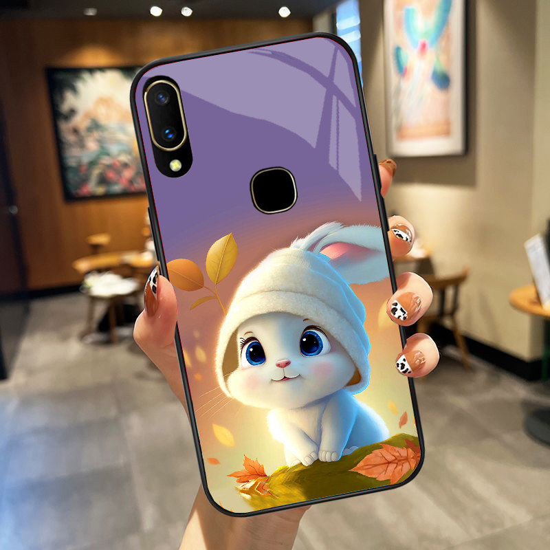 Ốp Lưng VIVO Y91, Y91C,Y91I,Y93 Mặt kính hình thỏ ngộ nghĩnh, thiết kế độc quyền