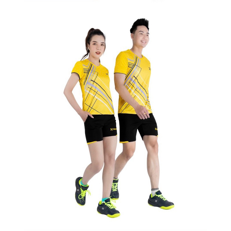 Bộ Thể Thao NAM / NỮ HERMOD Bóng Chuyền, Cầu Lông, Tennis,  Vải Co Dãn, Thoáng Mát, Thấm Hút BA03VANG