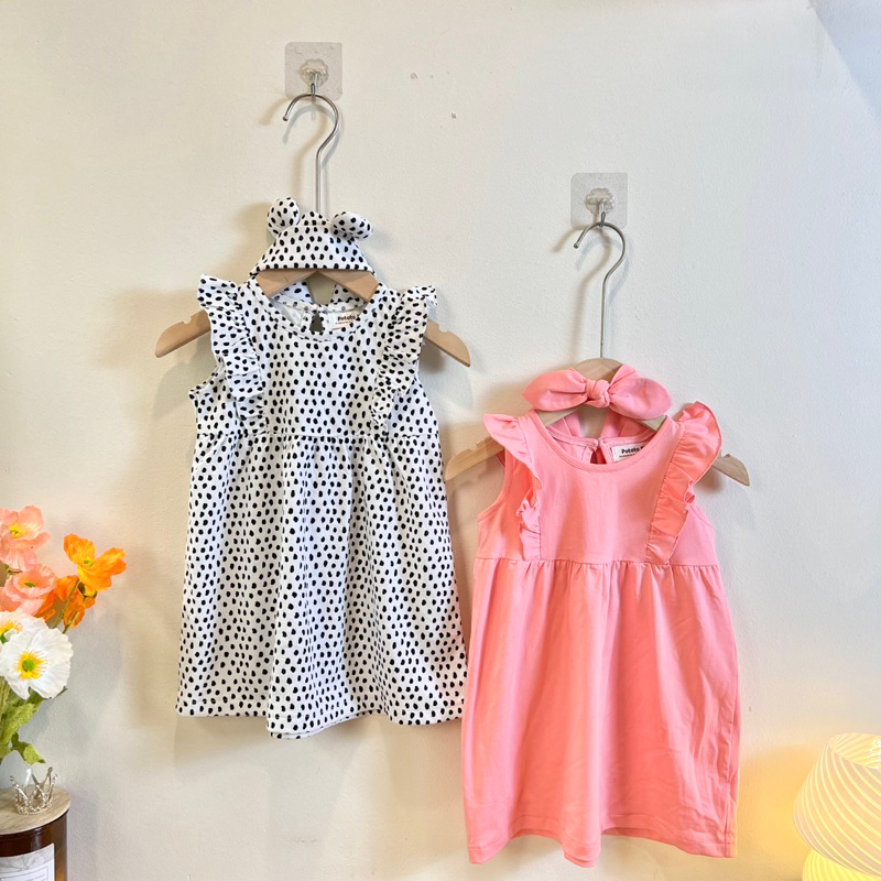 Váy Cánh Tiên, Đầm Cánh Tiên Kiểu Dáng H.M Chất Liệu Cotton Mềm Mịn Họa Tiết Xinh Xắn Cho Bé Gái