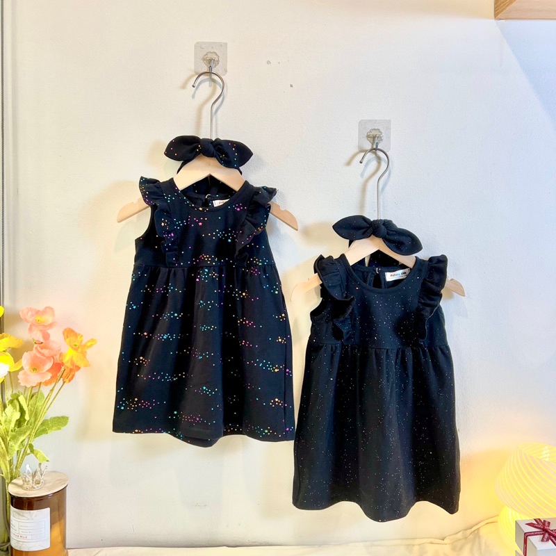 Váy Cánh Tiên, Đầm Cánh Tiên Kiểu Dáng H.M Chất Liệu Cotton Mềm Mịn Họa Tiết Xinh Xắn Cho Bé Gái