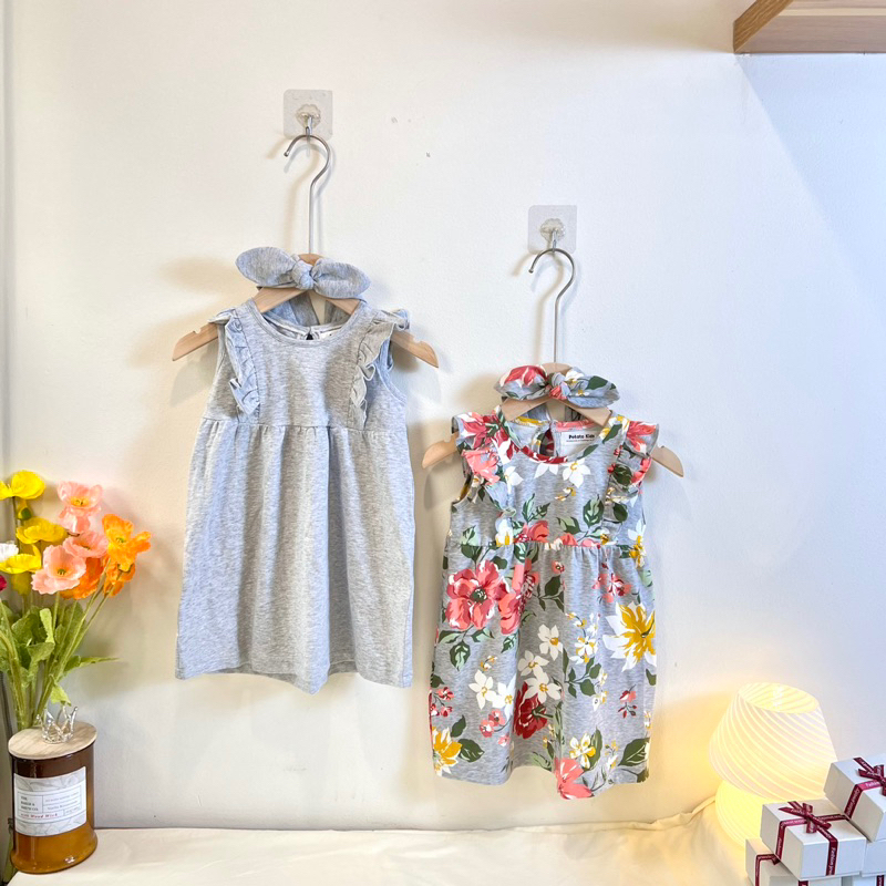 Váy Cánh Tiên, Đầm Cánh Tiên Kiểu Dáng H.M Chất Liệu Cotton Mềm Mịn Họa Tiết Xinh Xắn Cho Bé Gái