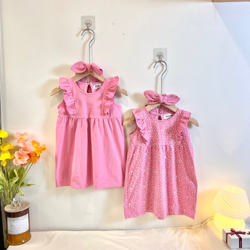 Váy Cánh Tiên, Đầm Cánh Tiên Kiểu Dáng H.M Chất Liệu Cotton Mềm Mịn Họa Tiết Xinh Xắn Cho Bé Gái