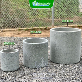 Chậu đá mài trụ tròn kích thước 30x30cm trồng cây hoa cảnh
