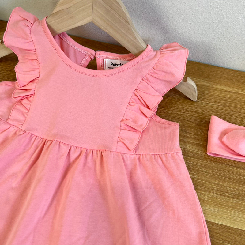 Váy Cánh Tiên, Đầm Cánh Tiên Kiểu Dáng H.M Chất Liệu Cotton Mềm Mịn Họa Tiết Xinh Xắn Cho Bé Gái