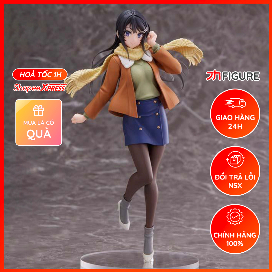 Mô Hình Sakurajima Mai, Rascal Does Not Dream, Fuyufuku Ver. - Coreful Figure (TAITO) Figure Chính Hãng Nhật Bản