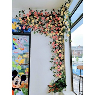 Dây hoa Hồng kim cương cổ 1.7m - Dây hoa giả