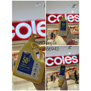Kem Chống Nắng Coles Ultra Sunscreen SPF50+, 3 Can 1l-500ml-200ml