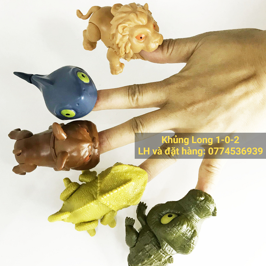 Đồ Chơi Động Vật Voi Xanh Dương Mô Hình Bằng Nhựa Hàm Có Lò Xo Vui Nhộn