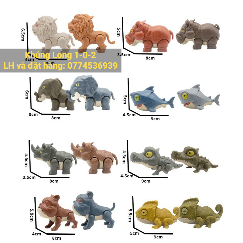 Đồ Chơi Động Vật Voi Xanh Dương Mô Hình Bằng Nhựa Hàm Có Lò Xo Vui Nhộn