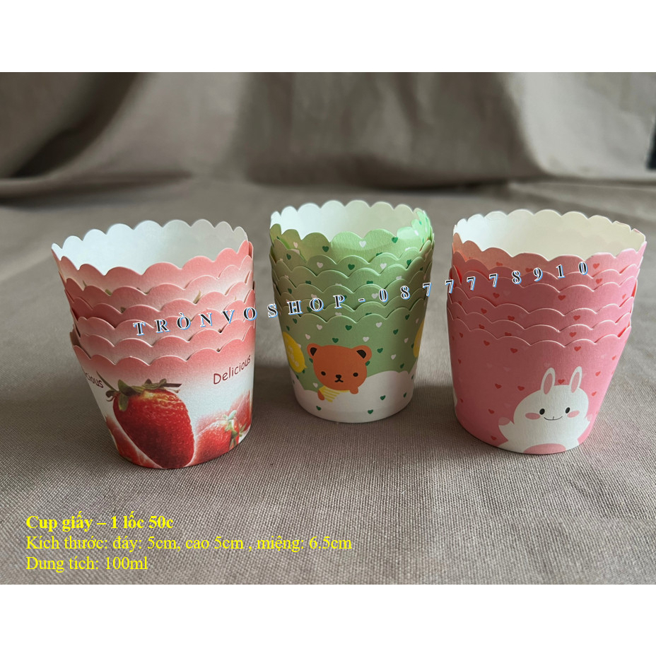 Cup giấy - 1 lốc 50 cup - size 50*45cm