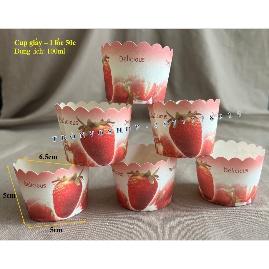 Cup giấy - 1 lốc 50 cup - size 50*45cm