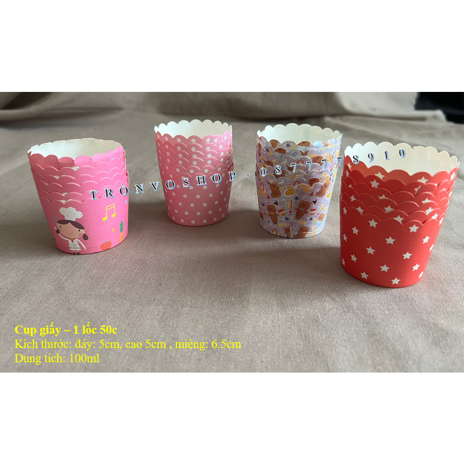Cup giấy - 1 lốc 50 cup - size 50*45cm