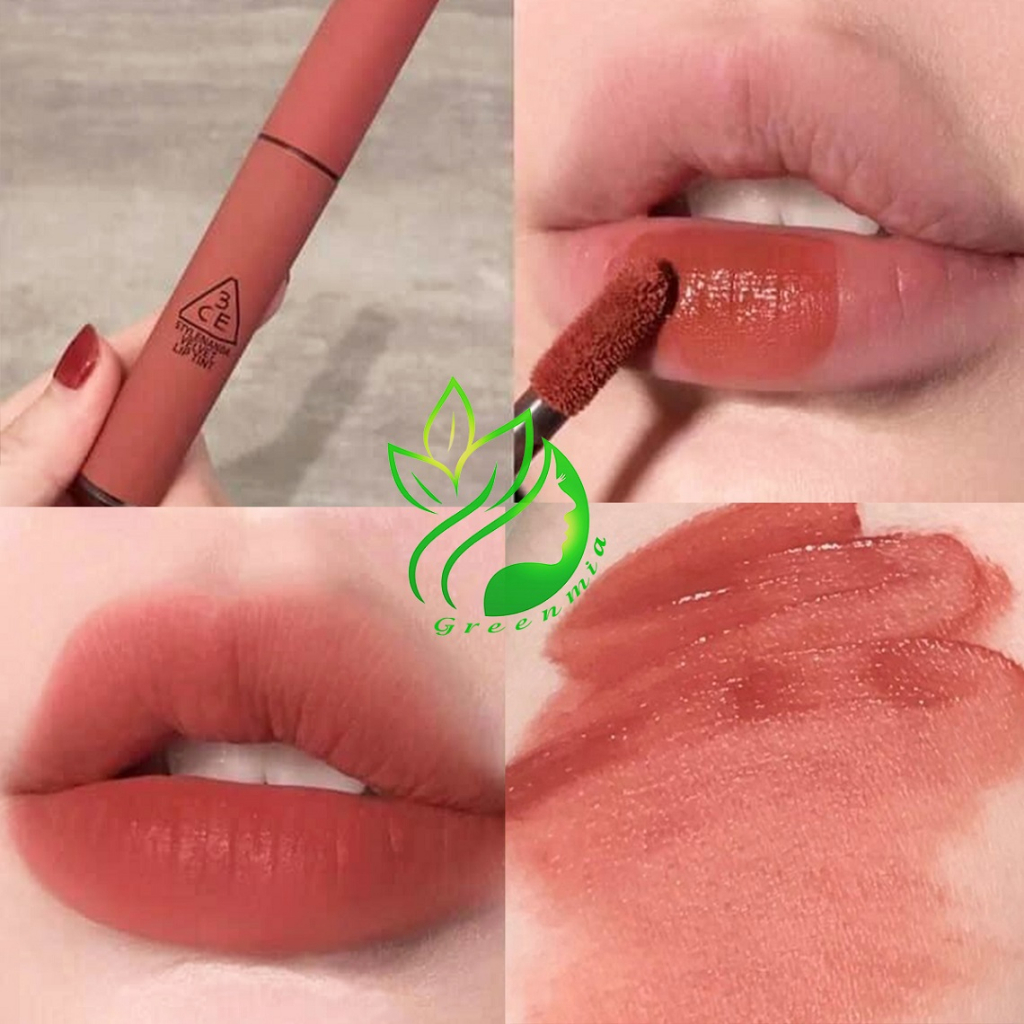 Son 3CE Velvet Lip Tint Walk N Talk Màu Nâu Đào Đậm Tông Trầm Siêu Xinh