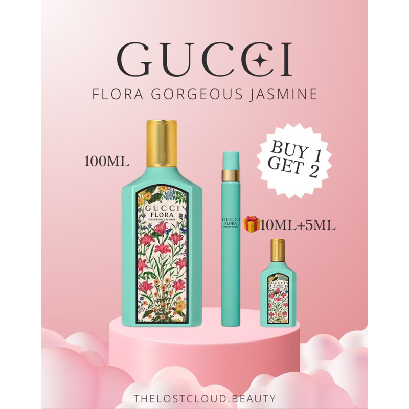 Nước hoa Gucci Flora Gorgeous Jasmine EDP 100ml Chính Hãng 3pcs 🎁 tặng thêm 10+5ml
