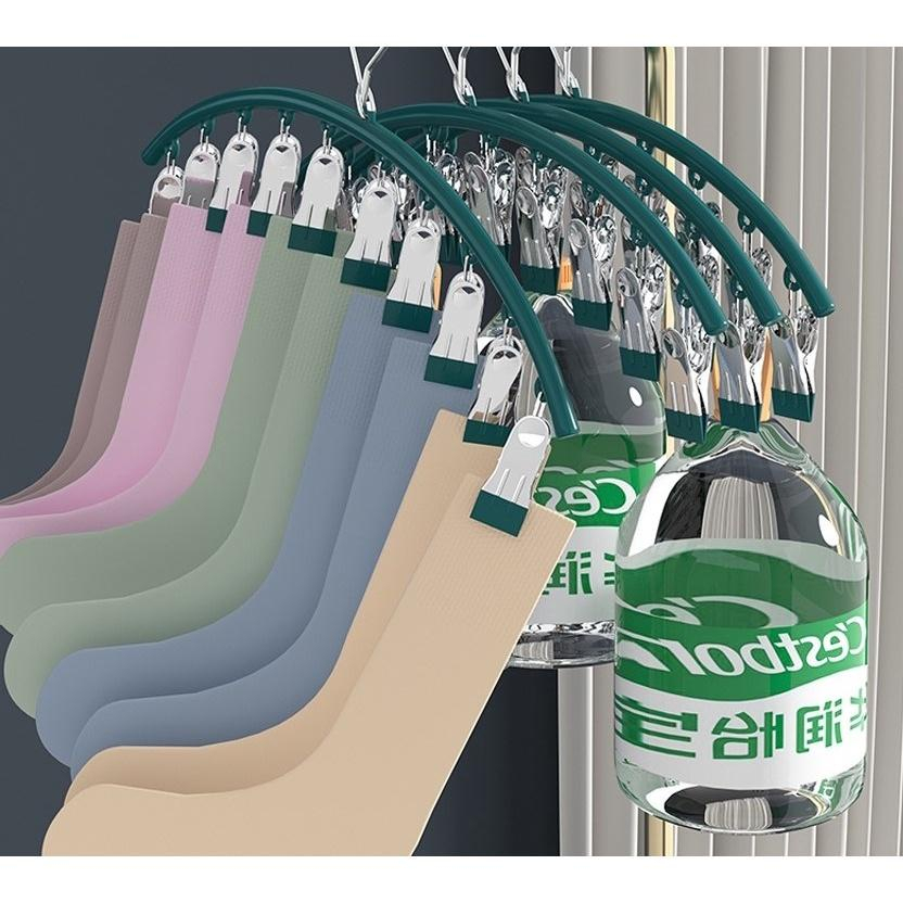 Thanh móc treo đồ lót, tất ,quần áo 10 kẹp thép không rỉ bọc nhựa cao cấp