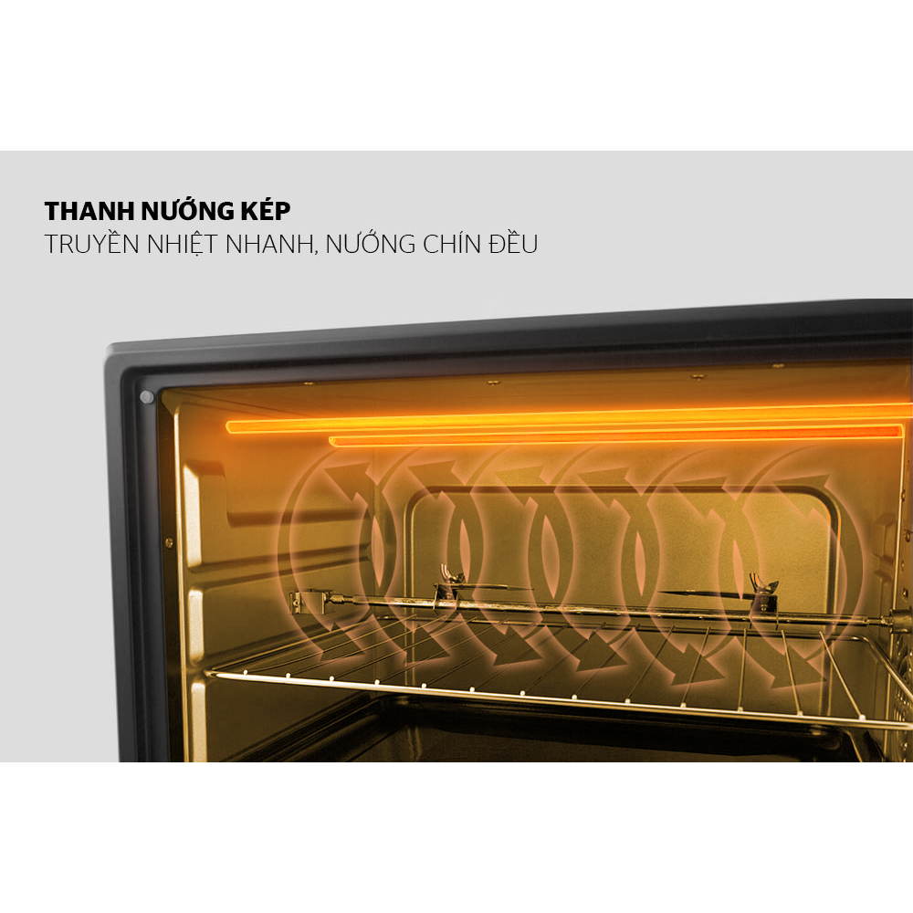 Lò nướng 10L Sunhouse SHD4206 / 4207LB + tặng dao làm bếp màu đen