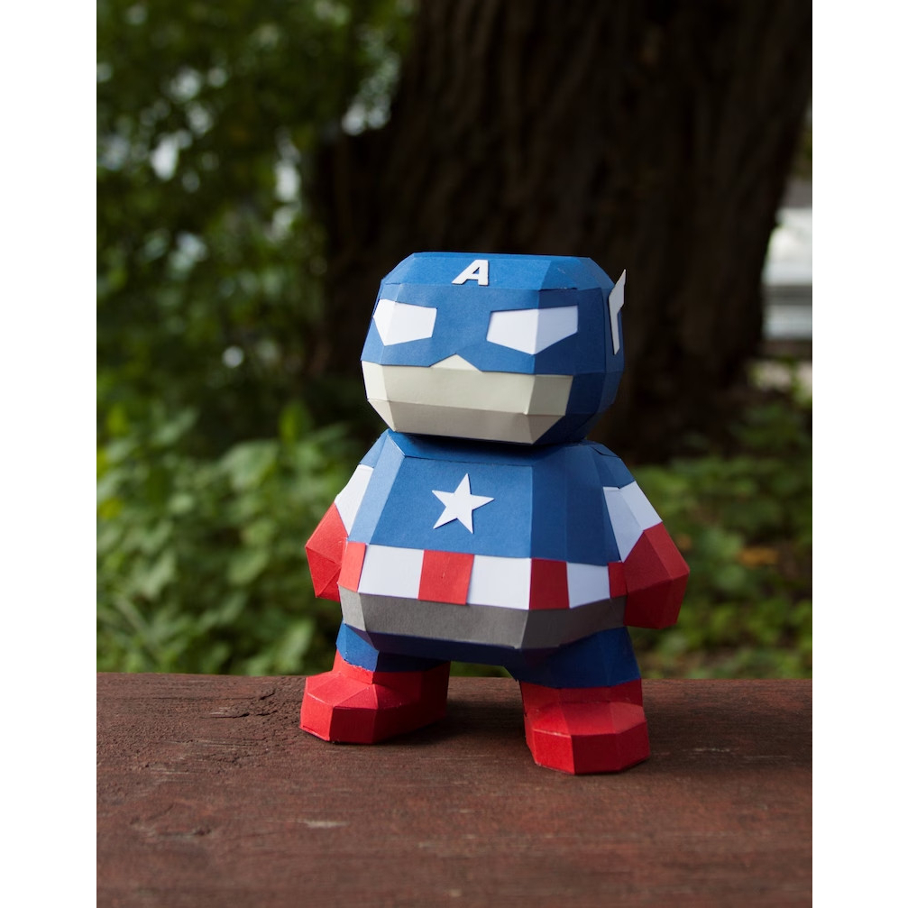 Mô Hình Siêu anh hùng Caption America | Model Caption America Papercraft DIY
