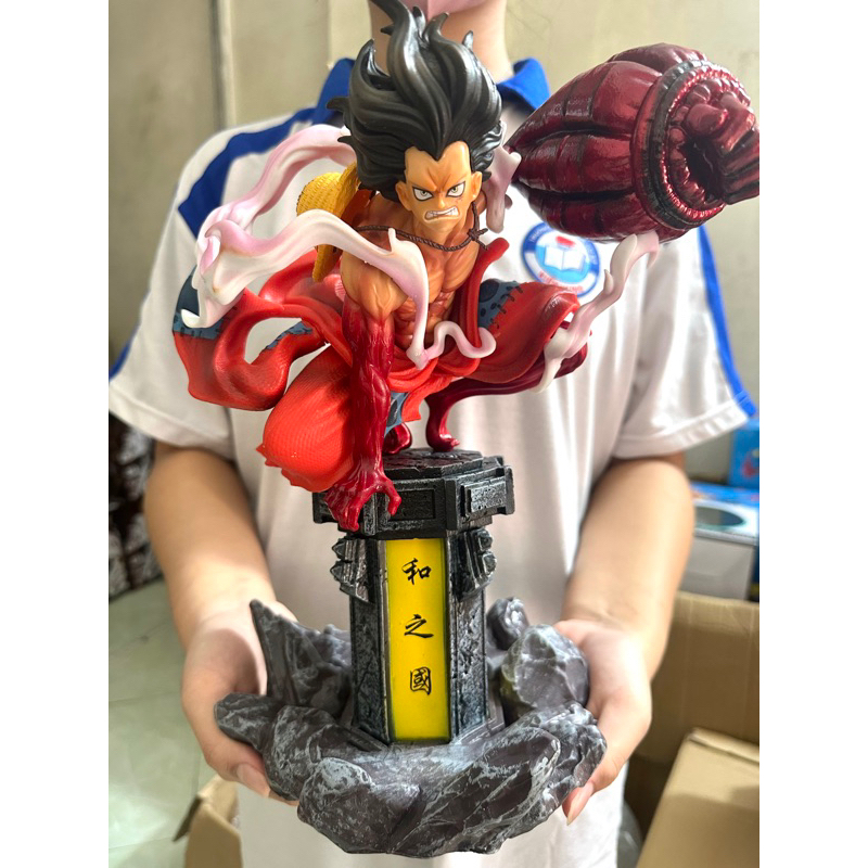 Luffy Gear 4 Snake Man mặc kimono ngồi cột đèn- Hàng cao cấp Cao 30cm