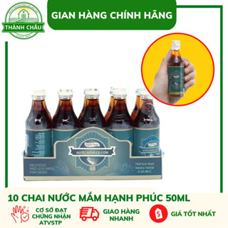 (Đặc sản) 10 chai Nước mắm Hạnh Phúc 60 Độ Đạm chai 50ml
