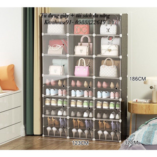 Tủ giày lắp ghép kèm tủ đựng túi sách đa năng siêu hot