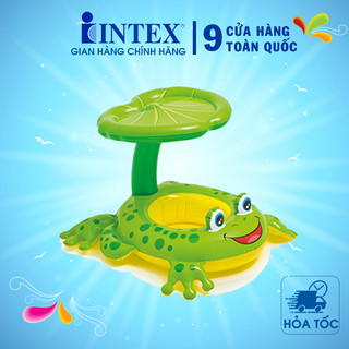 Phao bơi INTEX xỏ chân mái che hình ếch xanh 56584