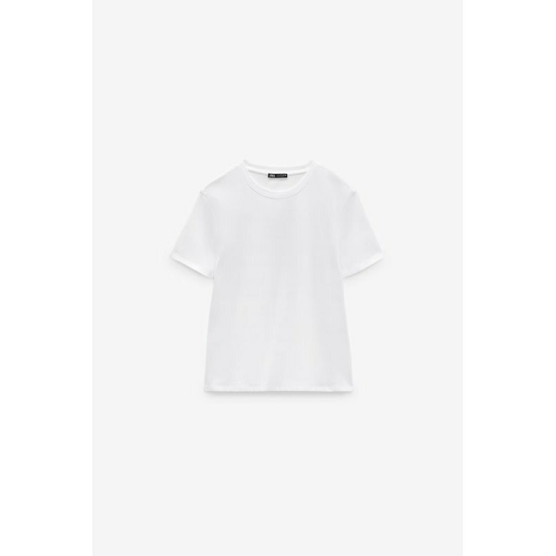 ZARA AUTHENTIC ( có ảnh thật ) Áo thun cổ tròn Zara màu trắng size L