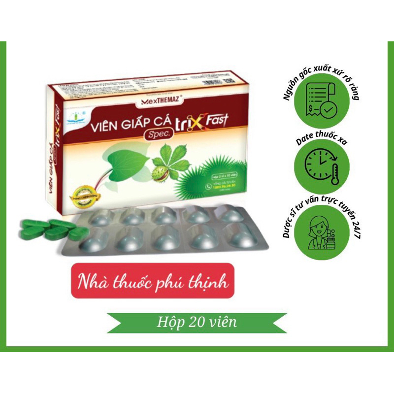 viên giấp cá trix fast- hết trĩ, bón, date xa