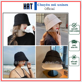Mũ bucket nữ trơn, Nón tai bèo nữ vành tròn trơn chất vải kaki cotton 3 màu xinh xắn form unisex nam nữ MV14 - HAT Style