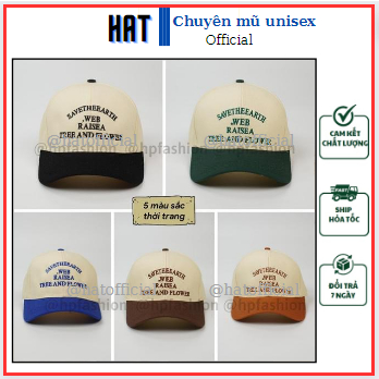 Mũ lưỡi trai nam nữ, Nón kết nam phối màu thêu chữ gồm 5 màu chất kaki form unisex nam nữ LT02- HAT Style