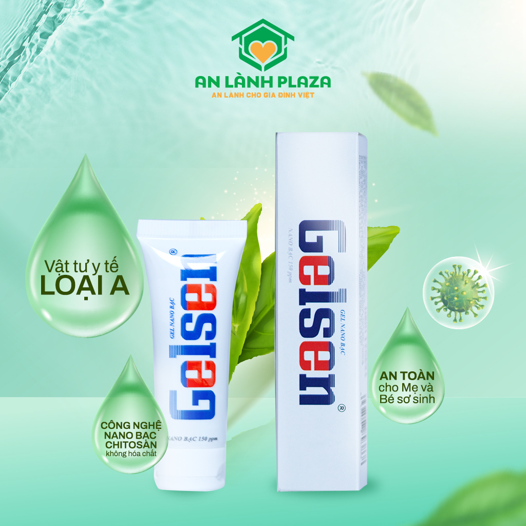 Gel nano bạc Gelsen (20g) phân phối An Lành Plaza an toàn, không hóa chất, giúp sát khuẩn vết thương ngoài da