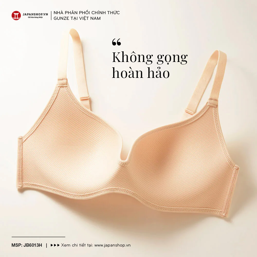 Áo lót nữ không gọng mút mỏng định hình ngực Tuché Gunze Future Bra JB6013H Nội Địa Nhật