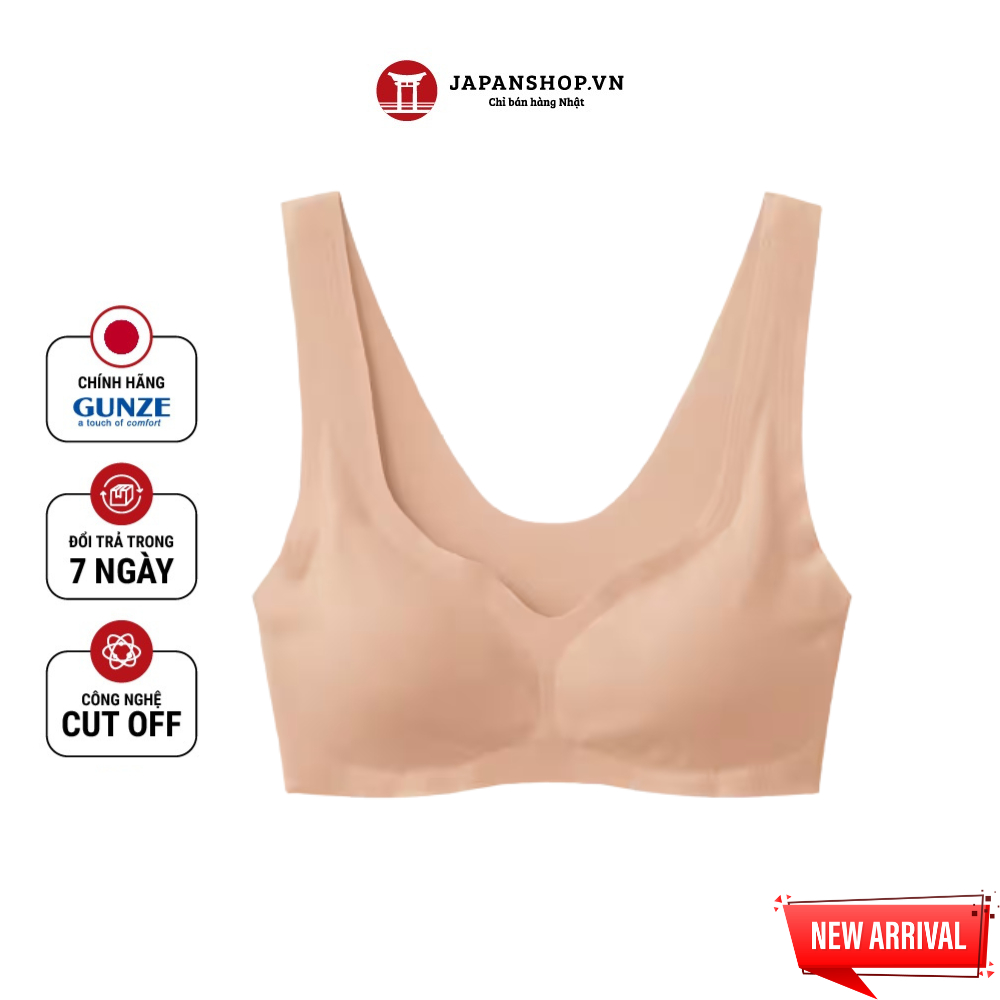 Áo lót nữ GUNZE KB4255 không gọng, không đường viền, đệm mỏng có thể tháo rời chính hãng Nhật