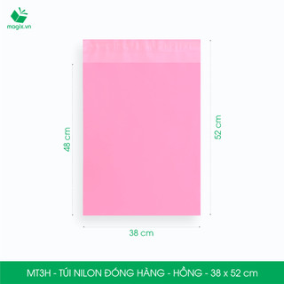 Mt3h - 38x52 cm - túi nilon gói hàng - 300 túi niêm phong đóng hàng màu hồng