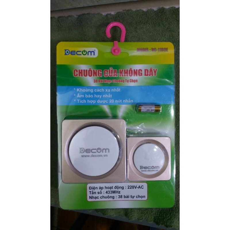 Chuông Cửa Không Dây Decom DC-1108E