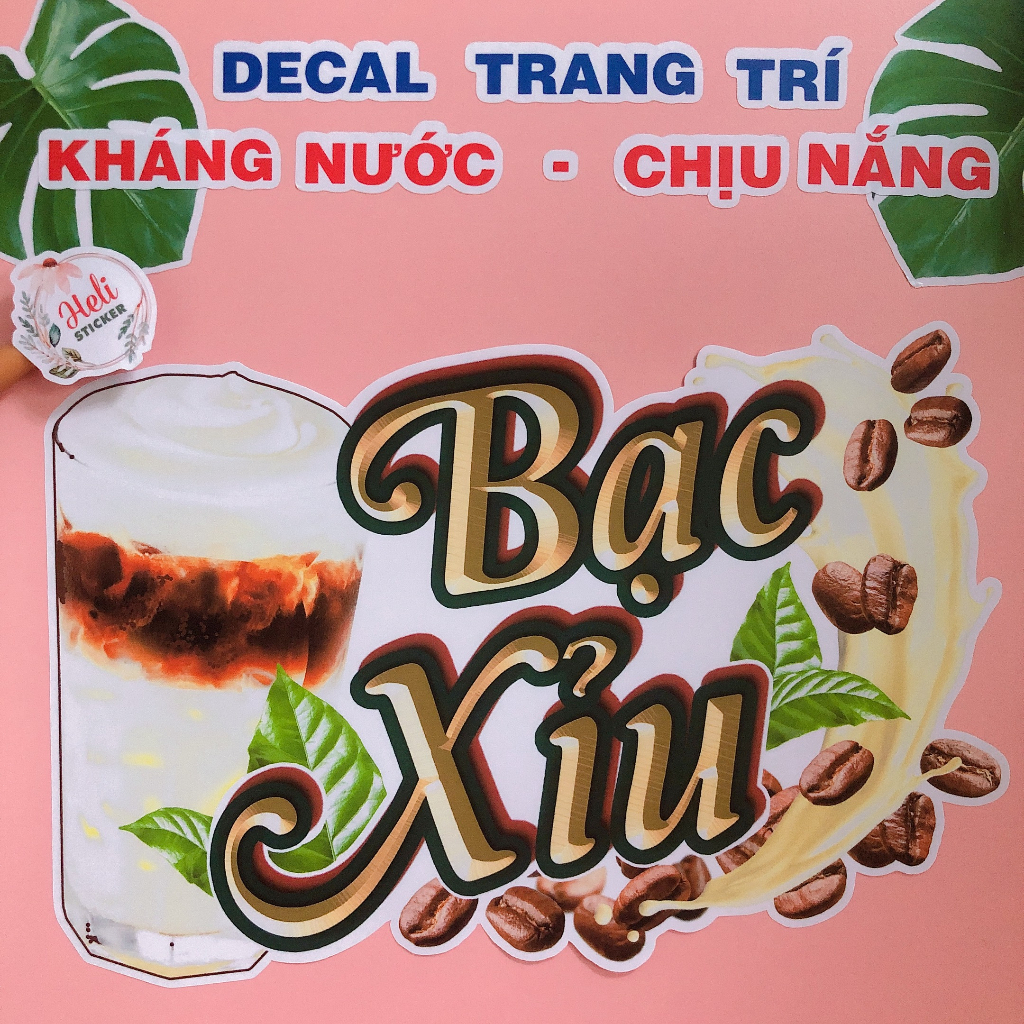Decal Trang Trí Quán CÀ PHÊ, TRÀ SỮA Các Loại ✨ Hình Dán Coffee, Trà Đào, Trà Tắc, Trà Chanh, Trà Vải, Trà Dâu, Dừa Tắc.