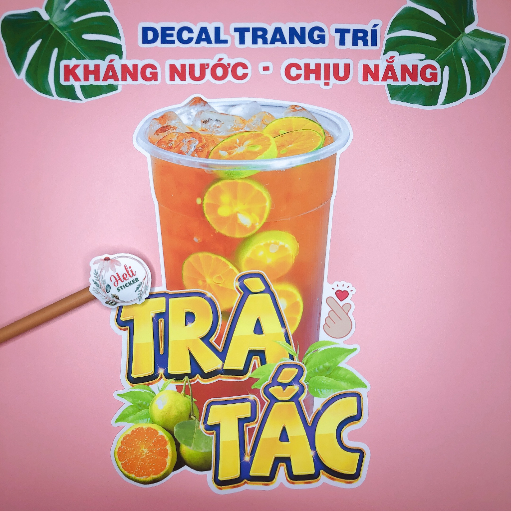 Decal Trang Trí Quán CÀ PHÊ, TRÀ SỮA Các Loại ✨ Hình Dán Coffee, Trà Đào, Trà Tắc, Trà Chanh, Trà Vải, Trà Dâu, Dừa Tắc.