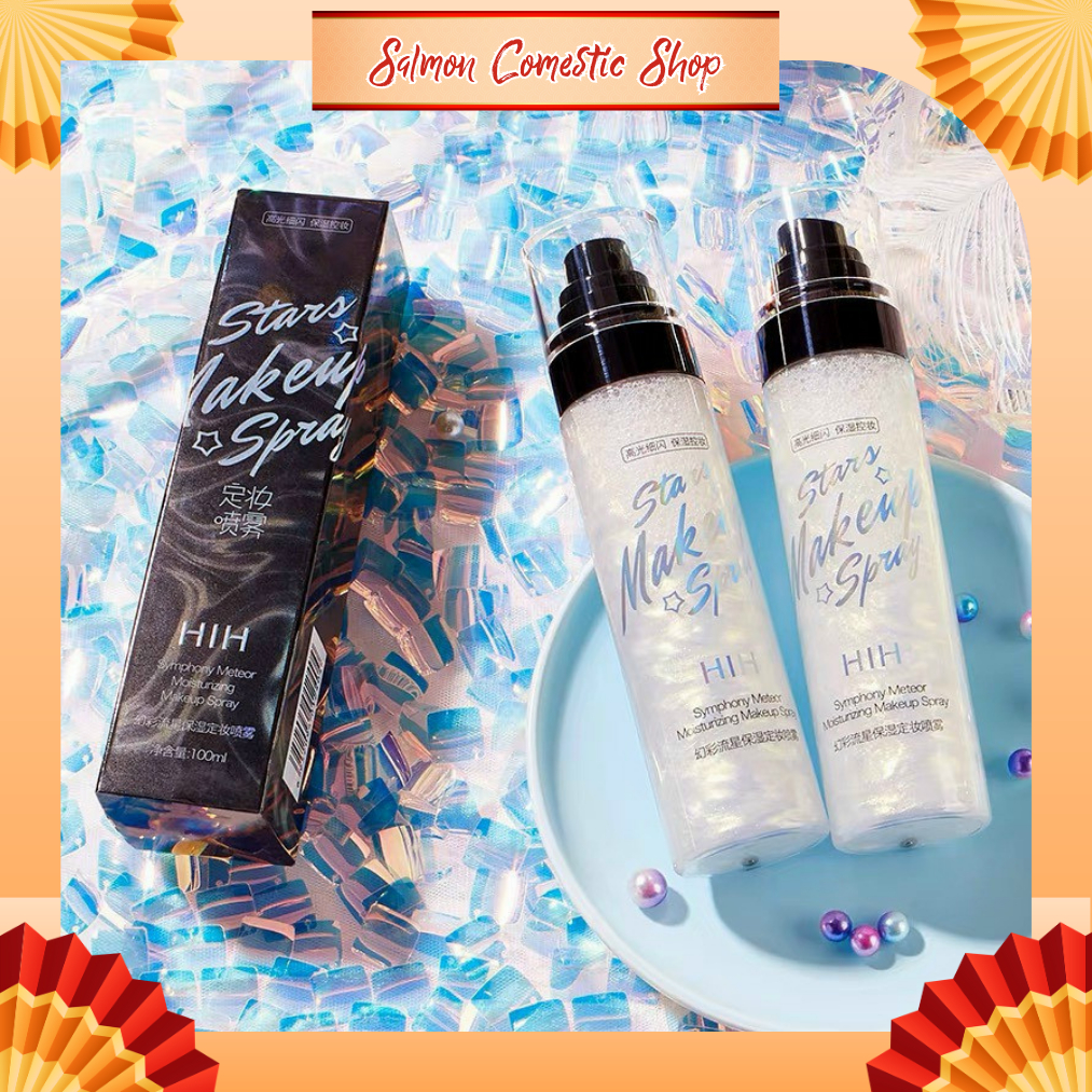 Xịt Khóa Nền Trang Điểm, Xịt Giữ Makup Có Nhủ Bắt Sáng Da Star Hih Chai 100Ml - Chính Hãng Nội Địa Trung ( Salmon Shop )