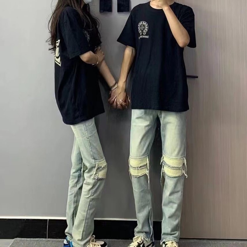 Hàng có sẵn - Quần Jeans rách gối khoá zip New Arrival 2023