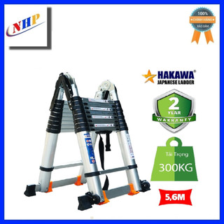 Thang nhôm rút đôi chữ A 5m6 Hakawa HK-256